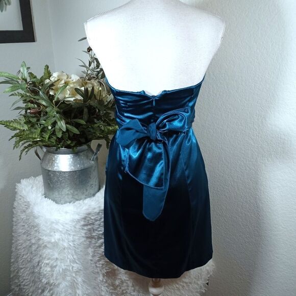 TWEEZE ME TEAL STRAPLESS DRESS SZ.7 EUC - Picture 5 of 6